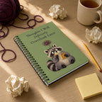 Thoughts I Will Definitely Overthink Later Notebook, Funny Raccoon Gift, 6 x 8