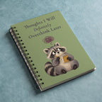 Thoughts I Will Definitely Overthink Later Notebook, Funny Raccoon Gift, 6 x 8