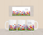Good Things Are Growing Mug, Left Handle, Wildflower Encouragement Gift for Her, 11 oz 15 oz