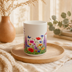 Good Things Are Growing Mug, Left Handle, Wildflower Encouragement Gift for Her, 11 oz 15 oz