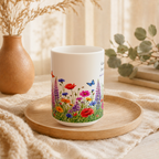 Good Things Are Growing Mug, Right Handle, Wildflower Encouragement Gift for Her, 11 oz 15 oz