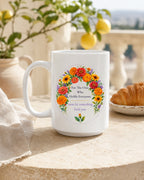 For The One Who Holds Everyone Mug, Marigold Caregiver Gift for Her, 11 oz 15 oz