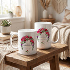 Soft Heart Strong Boundaries Mug, Rose and Thistle Self Care Gift for Her, 11 oz 15 oz