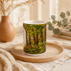 The Trees Do Not Hurry Mug, Left Handle, Forest Woodland Nature Lover Gift, 11 oz 15 oz