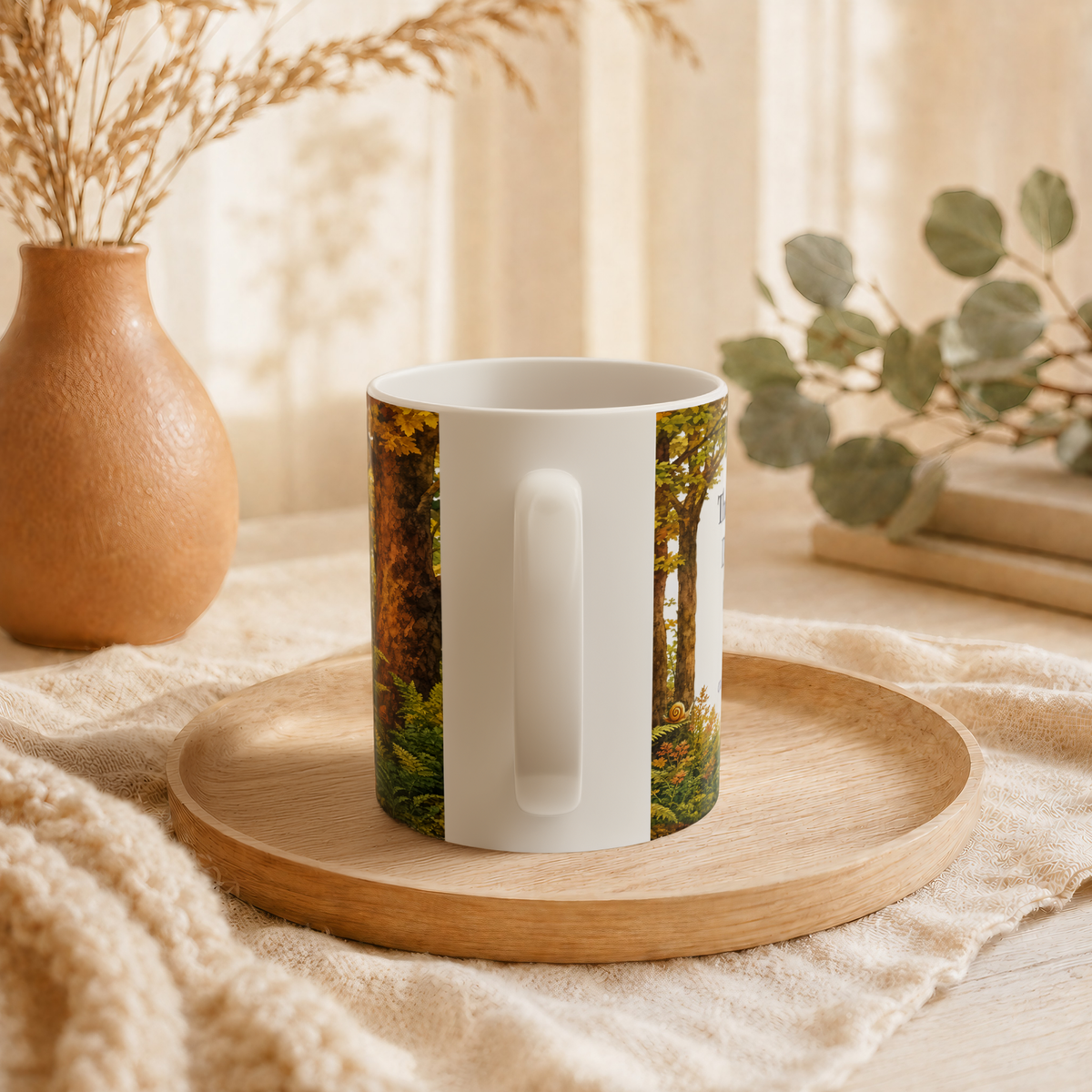 The Trees Do Not Hurry Mug, Left Handle, Forest Woodland Nature Lover Gift, 11 oz 15 oz