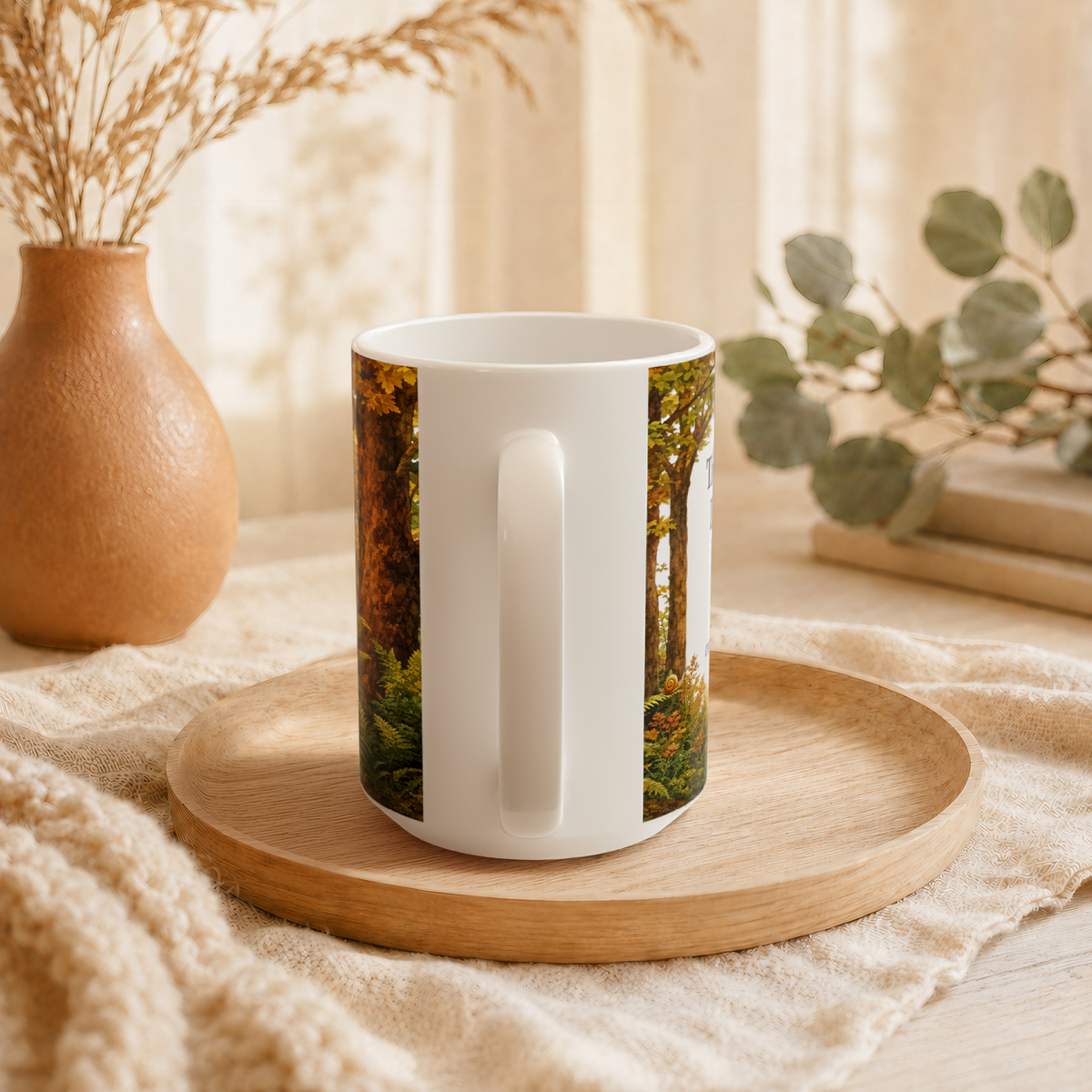 The Trees Do Not Hurry Mug, Left Handle, Forest Woodland Nature Lover Gift, 11 oz 15 oz