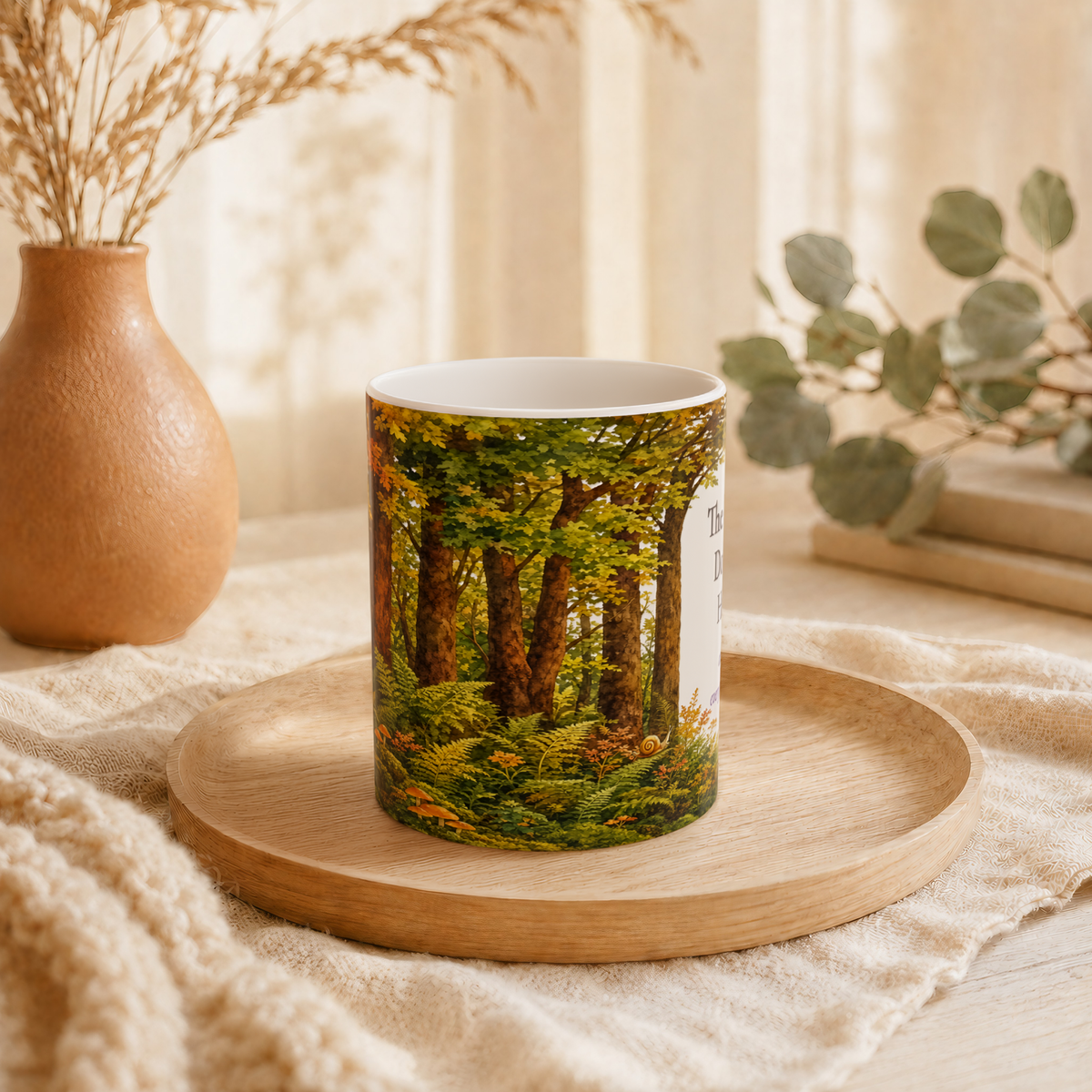 The Trees Do Not Hurry Mug, Right Handle, Forest Woodland Nature Lover Gift, 11 oz 15 oz